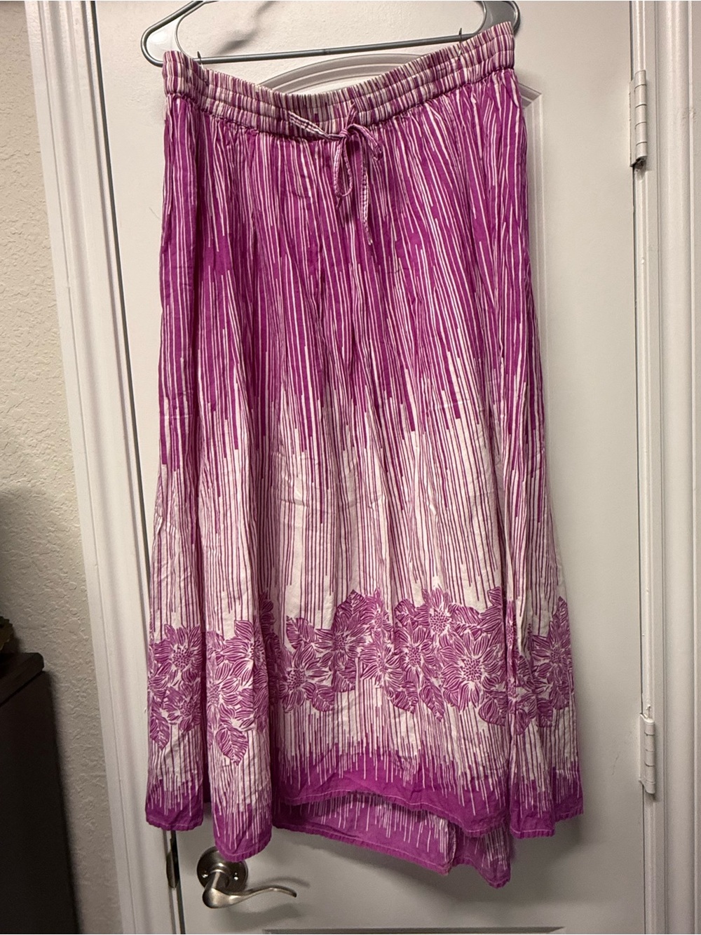 Liz & Me Boho Floral Midi Skirt 0X 14/16W Purple Lined Flowy Skirt